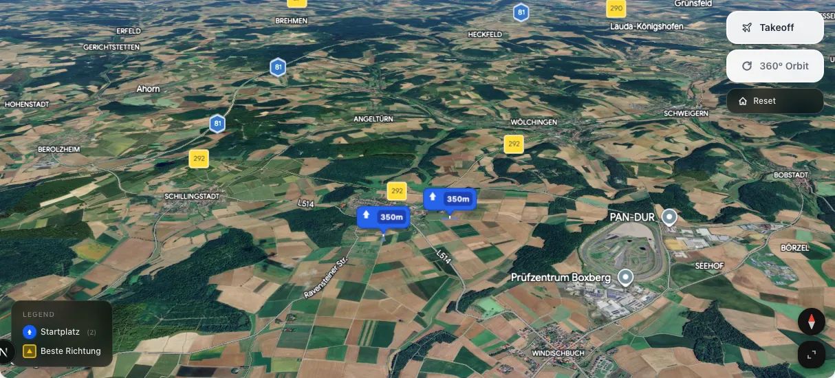 3D terrain map preview