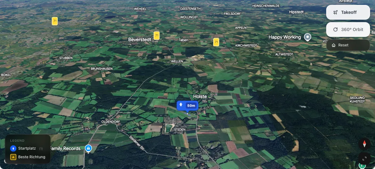 3D terrain map preview