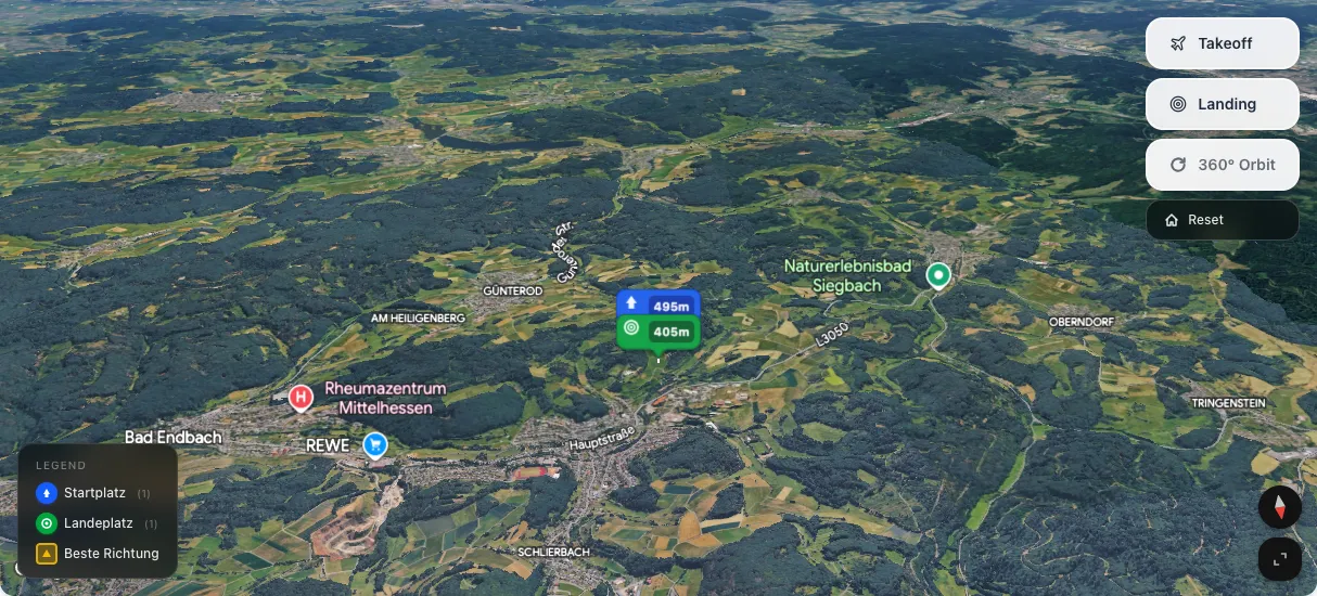 3D terrain map preview