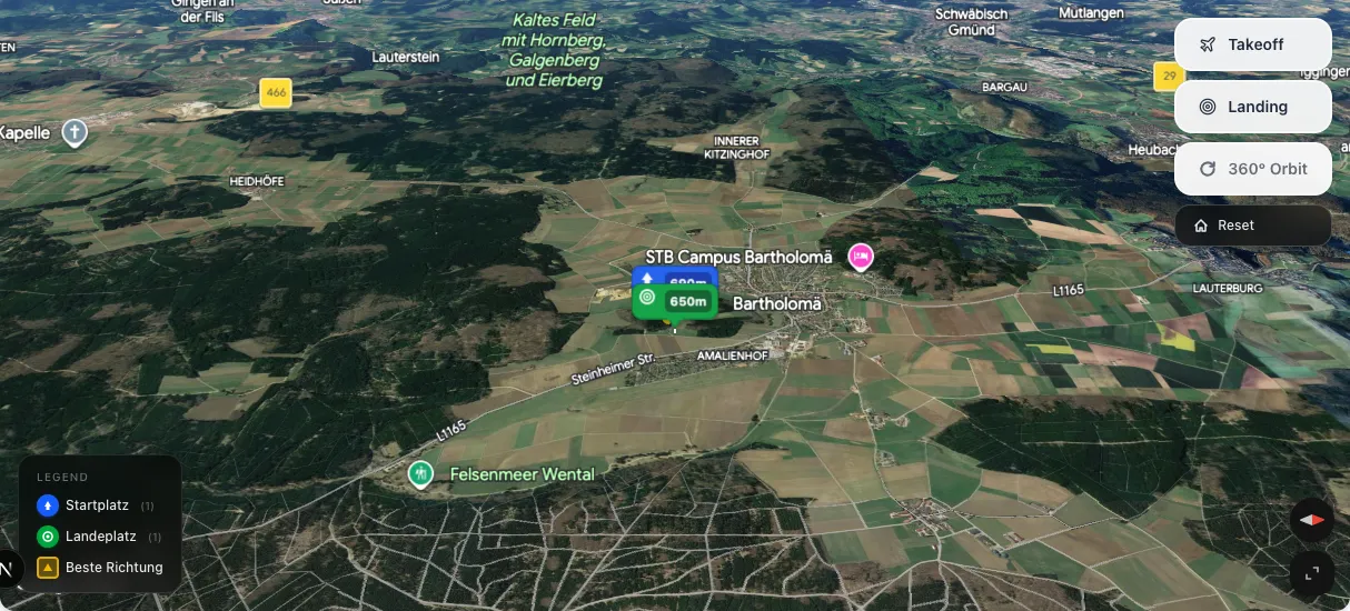 3D terrain map preview