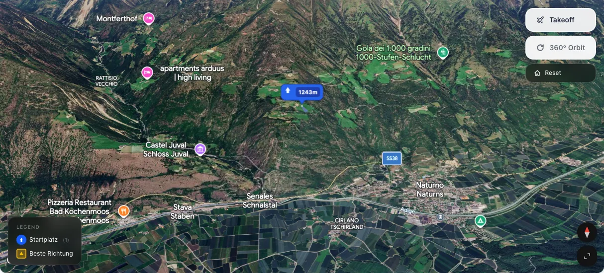 3D terrain map preview