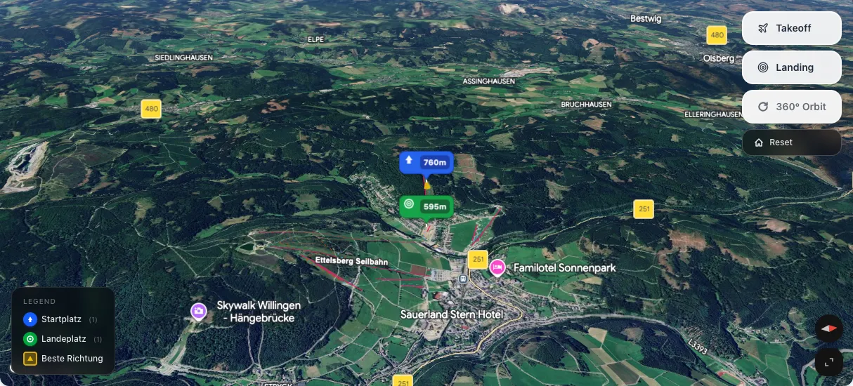 3D terrain map preview