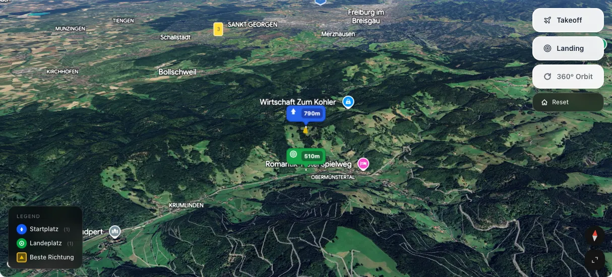 3D terrain map preview