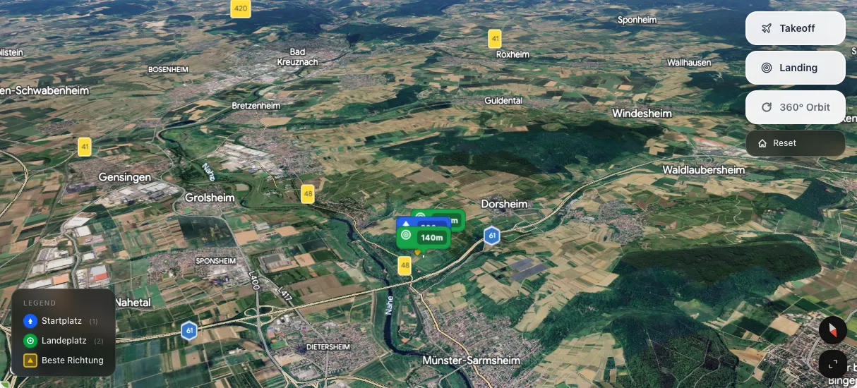 3D terrain map preview