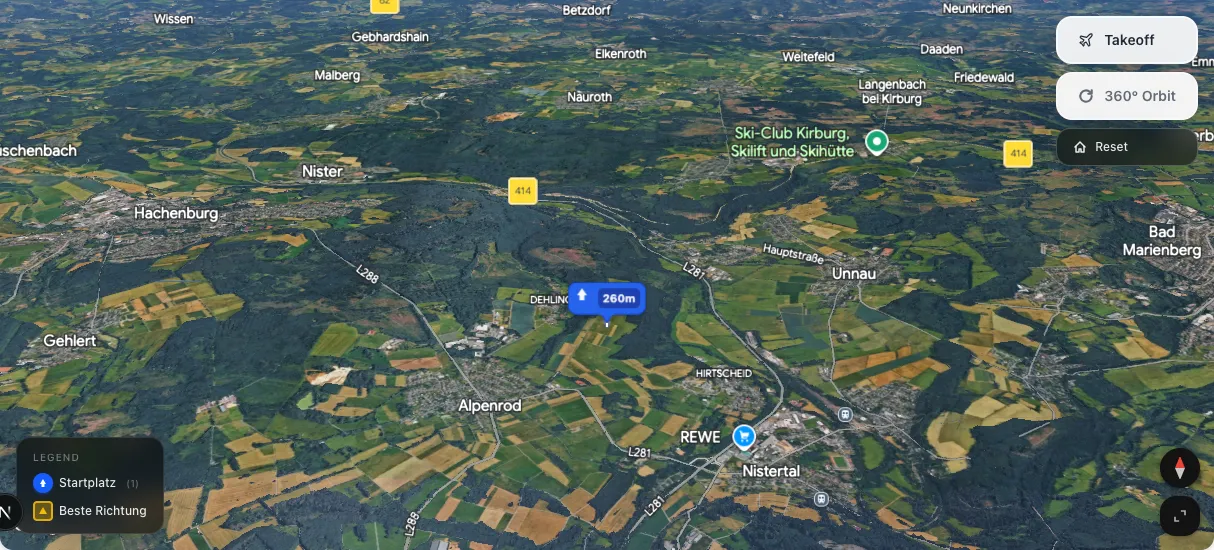 3D terrain map preview