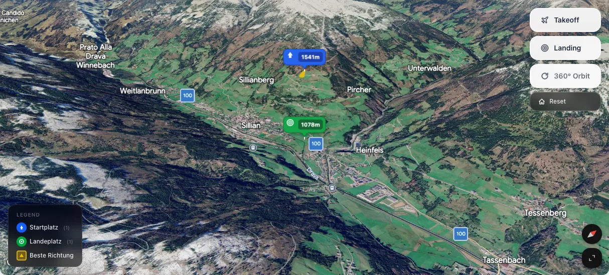 3D terrain map preview