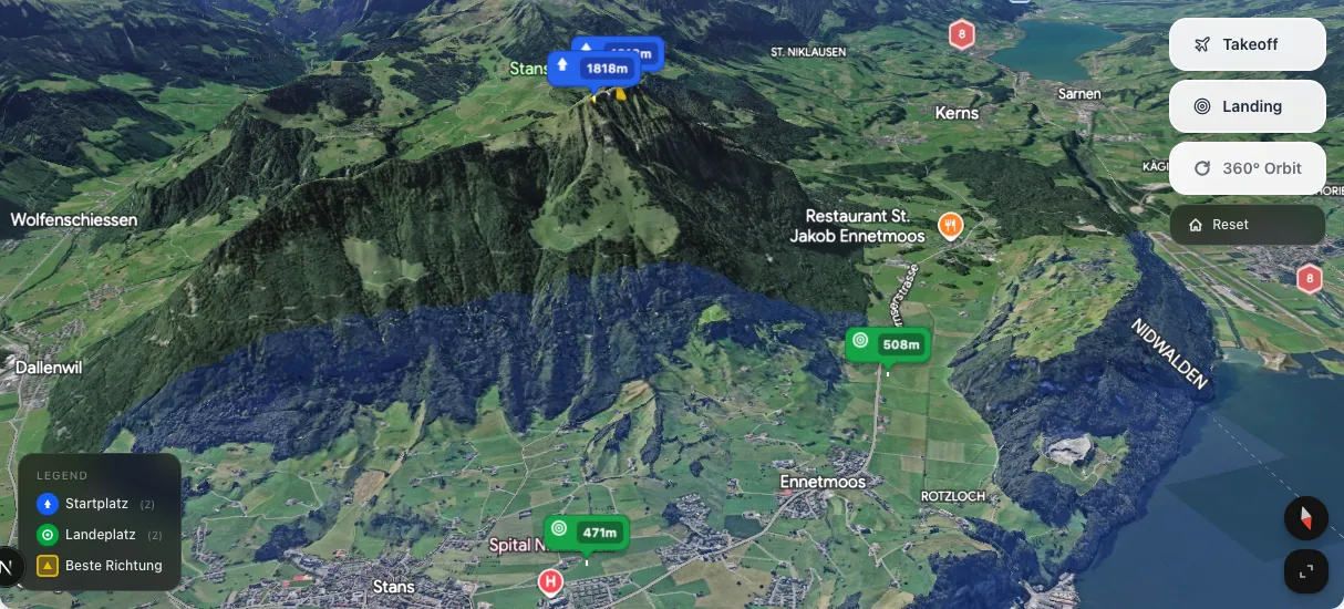 3D terrain map preview