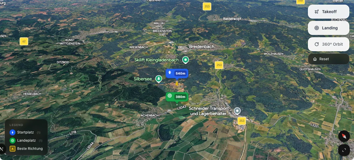 3D terrain map preview