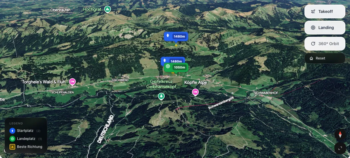 3D terrain map preview