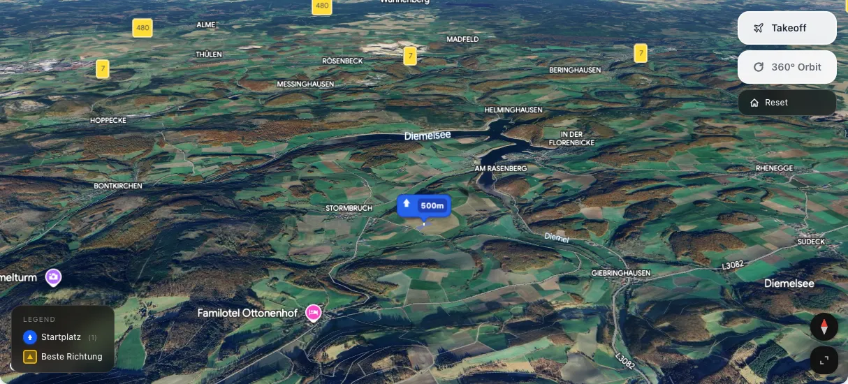 3D terrain map preview