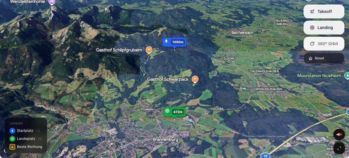 3D terrain map preview