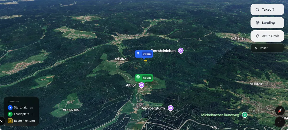 3D terrain map preview