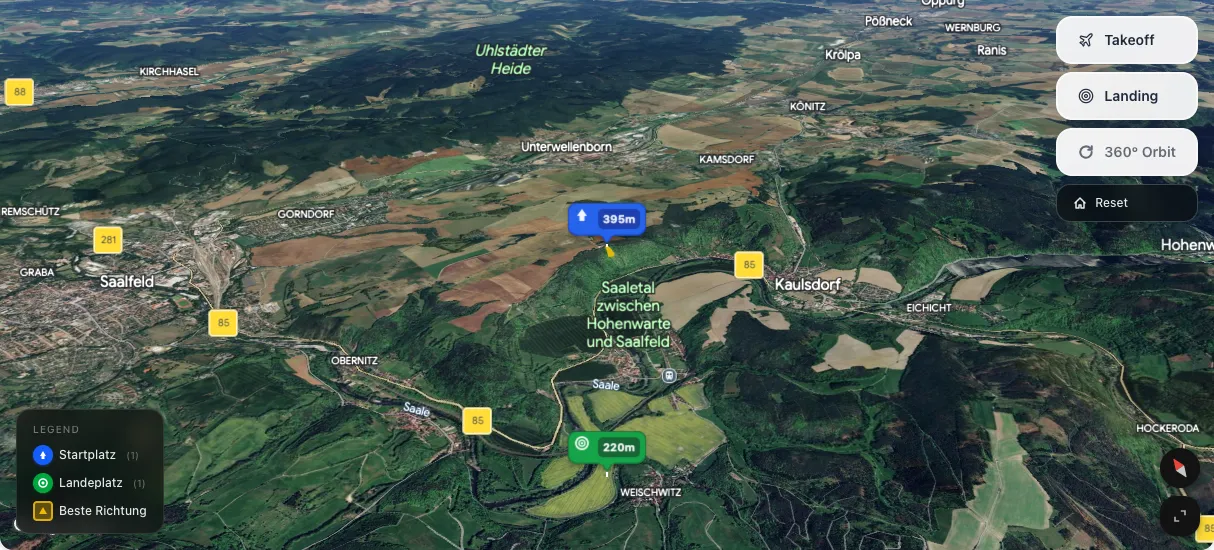 3D terrain map preview