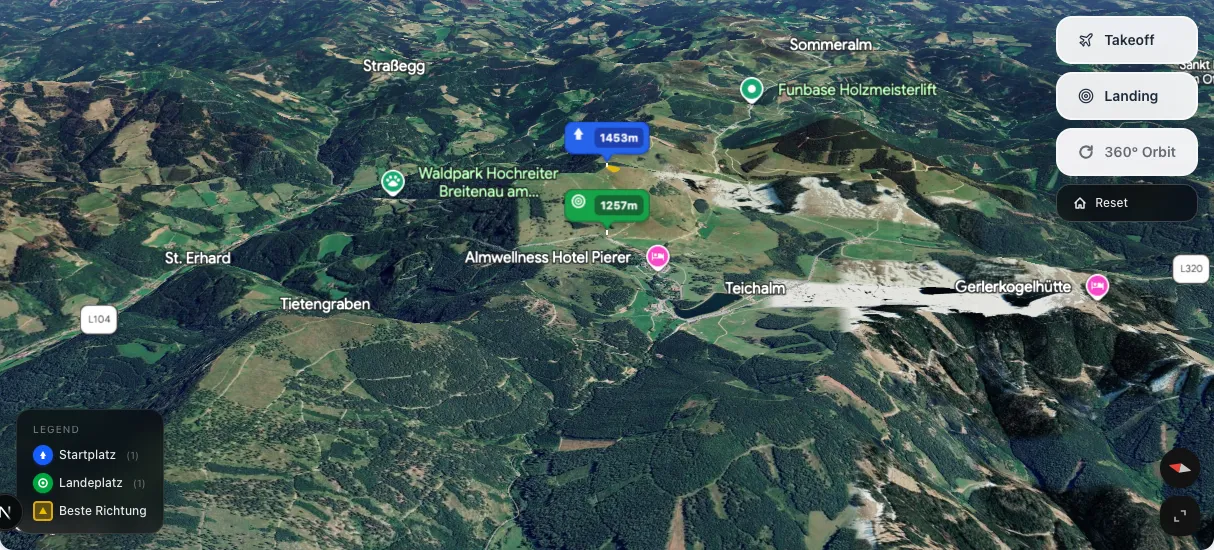 3D terrain map preview