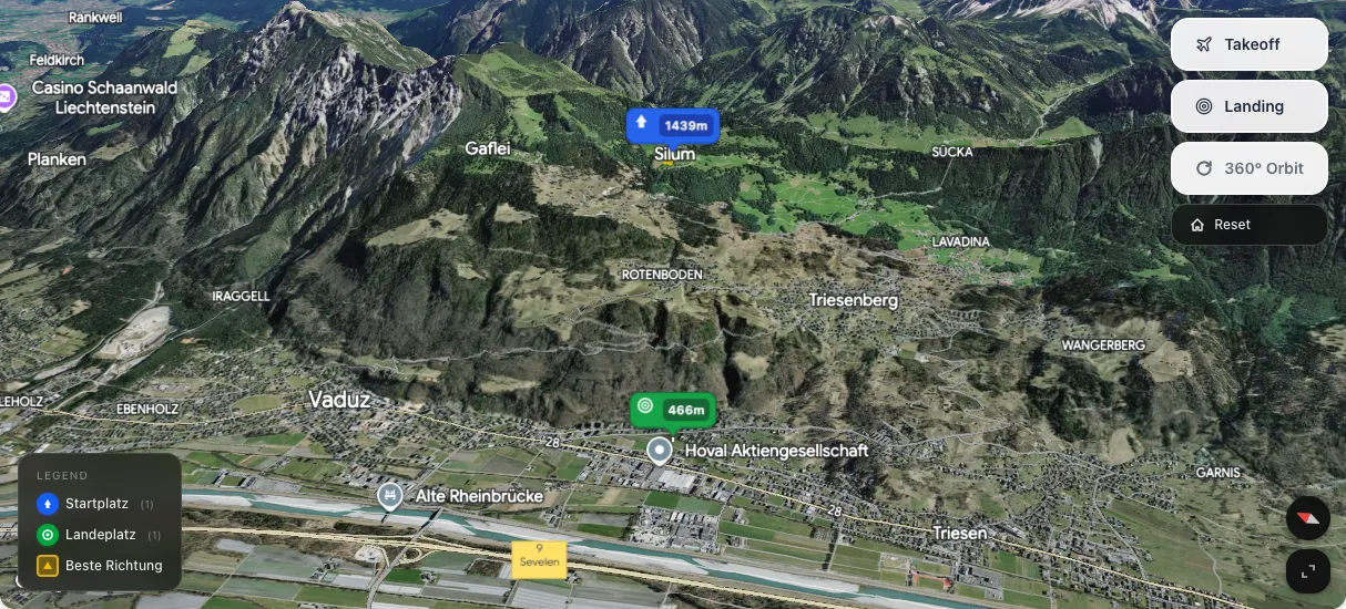 3D terrain map preview