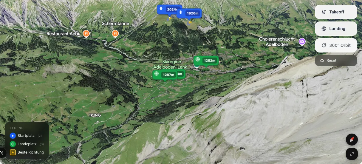 3D terrain map preview