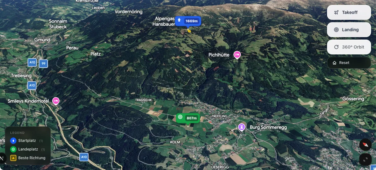 3D terrain map preview