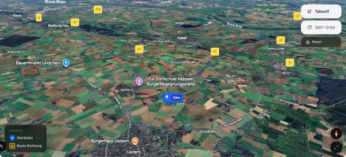 3D terrain map preview