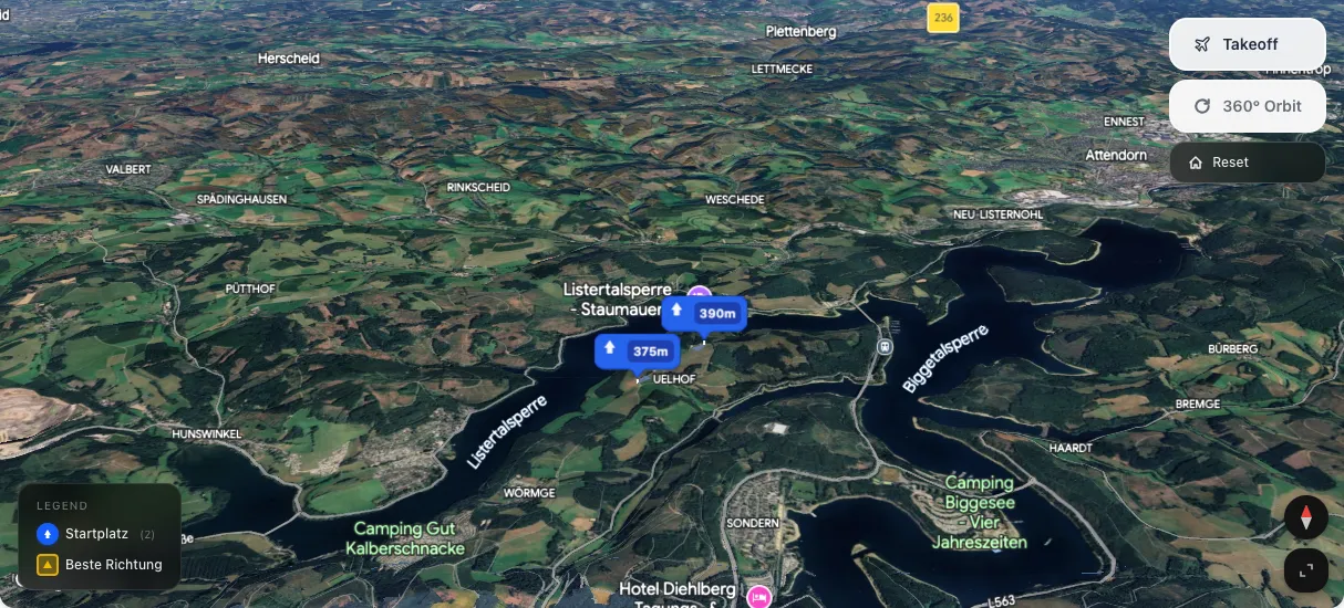 3D terrain map preview