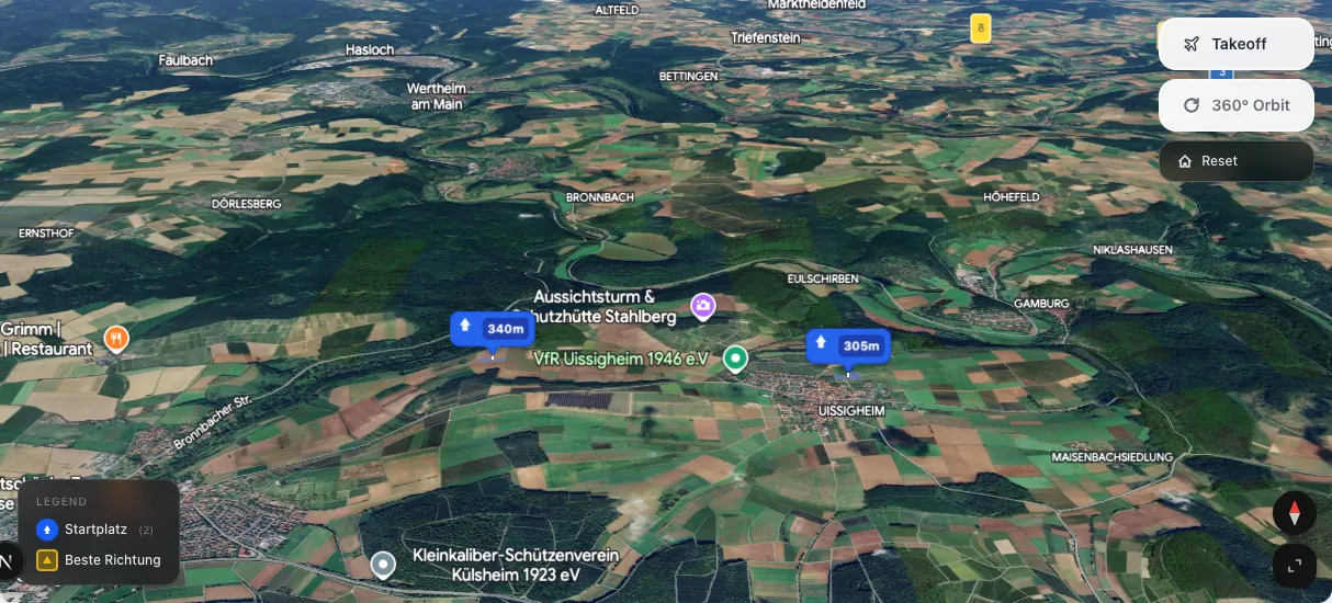 3D terrain map preview