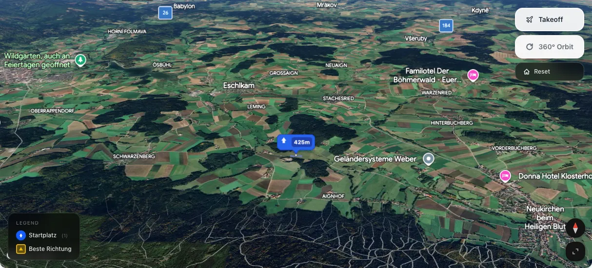 3D terrain map preview