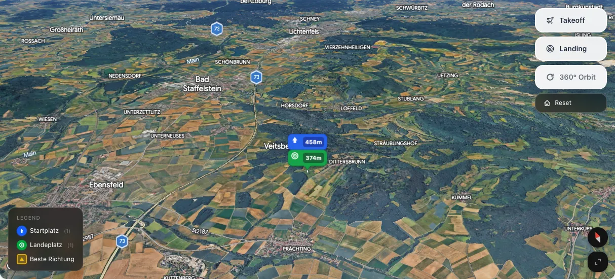 3D terrain map preview