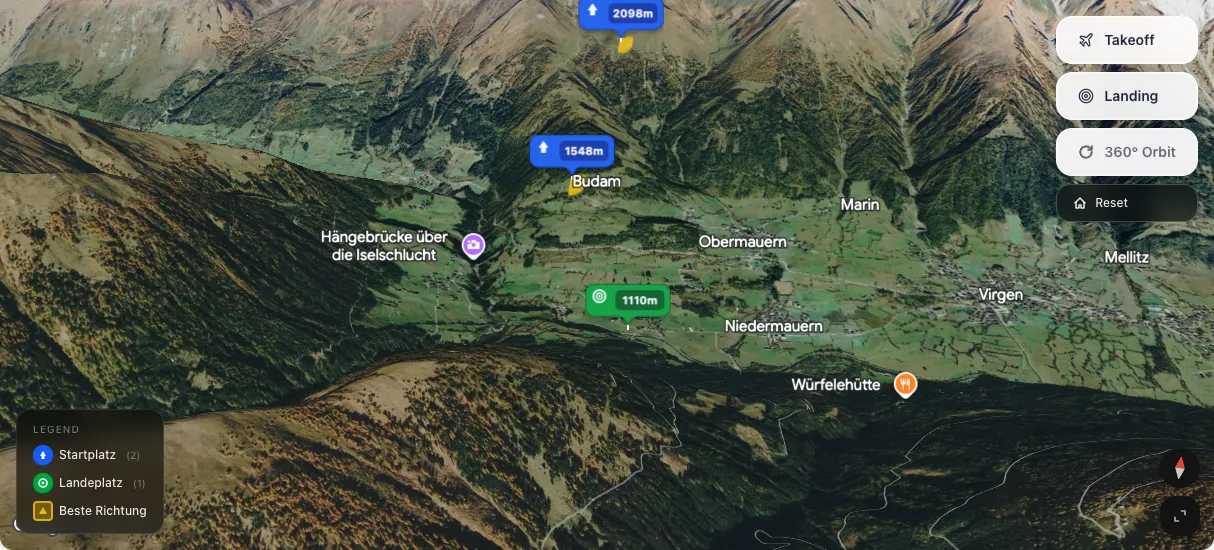 3D terrain map preview