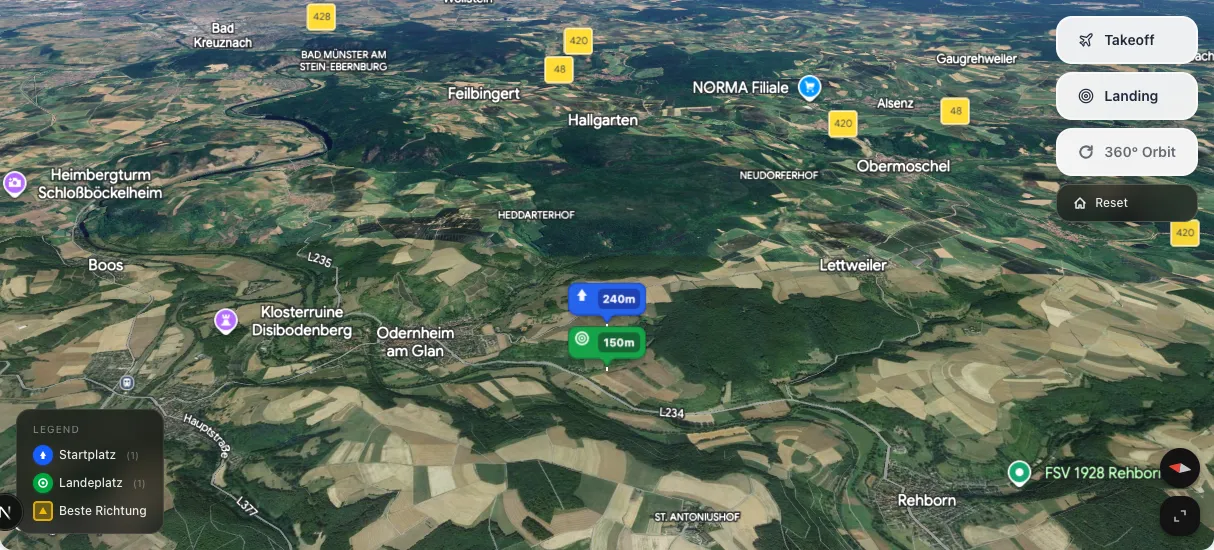 3D terrain map preview