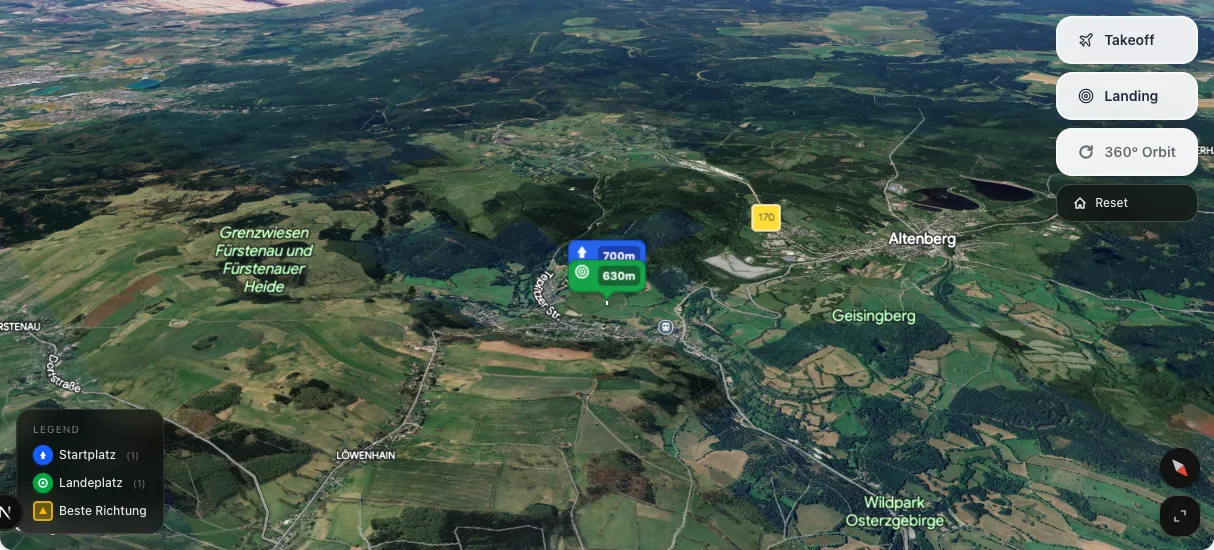 3D terrain map preview