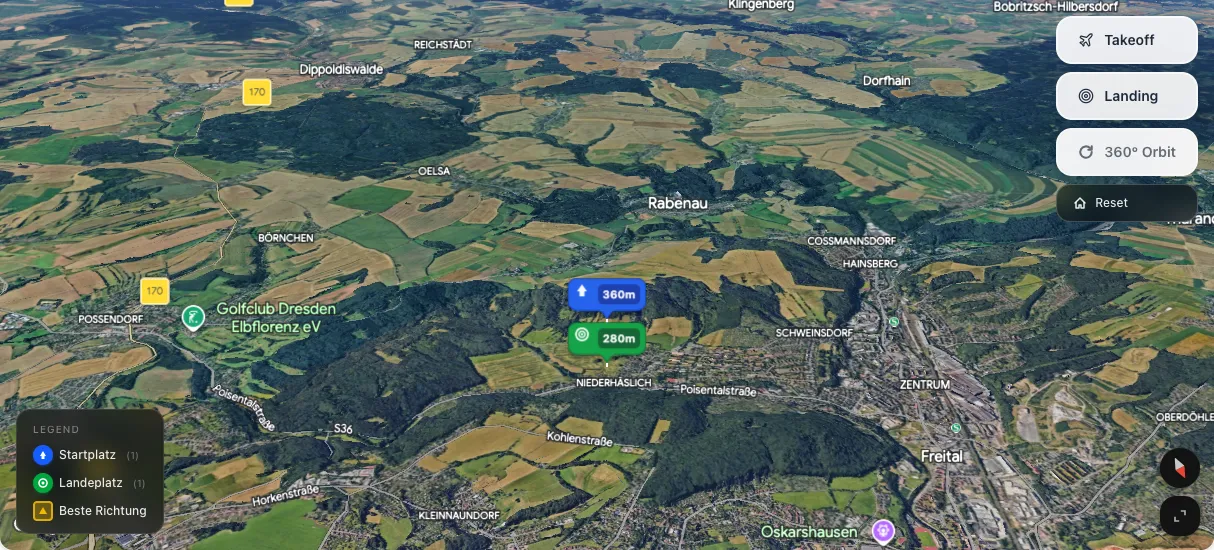 3D terrain map preview