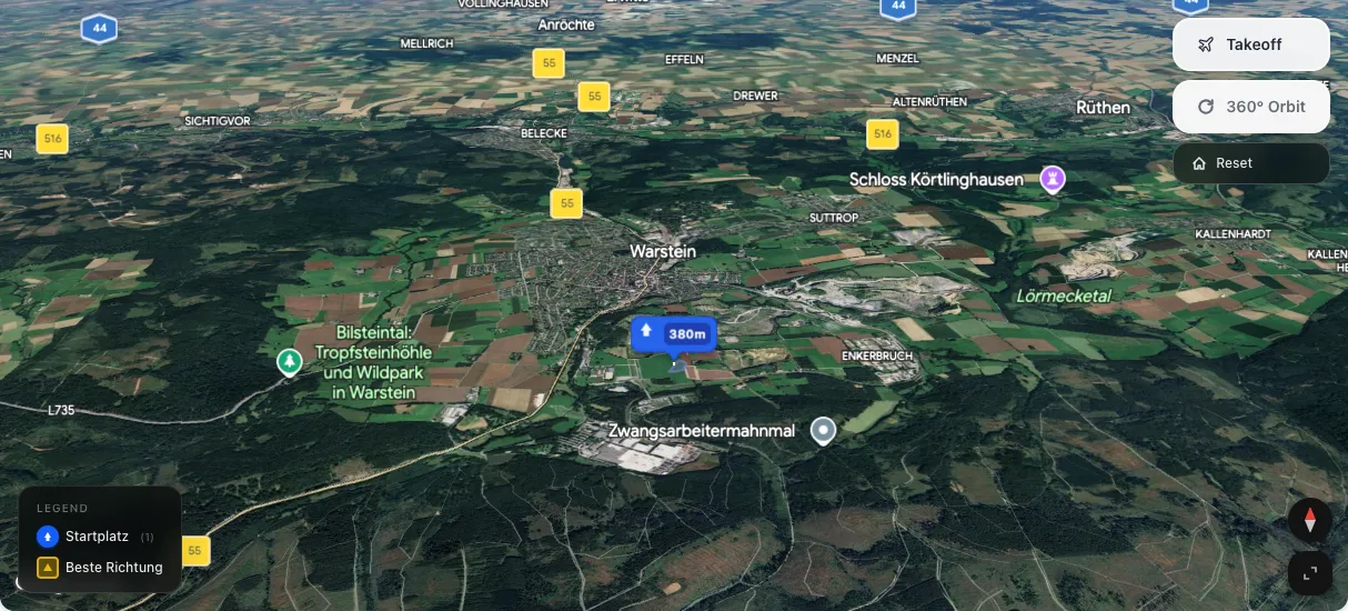 3D terrain map preview