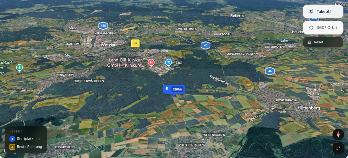 3D terrain map preview