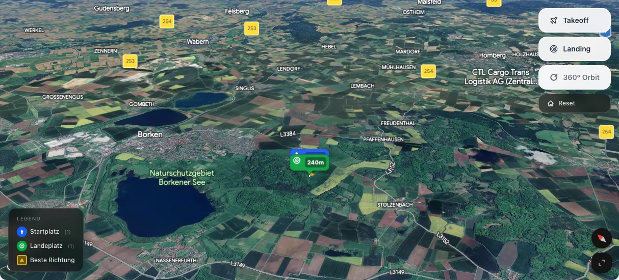 3D terrain map preview