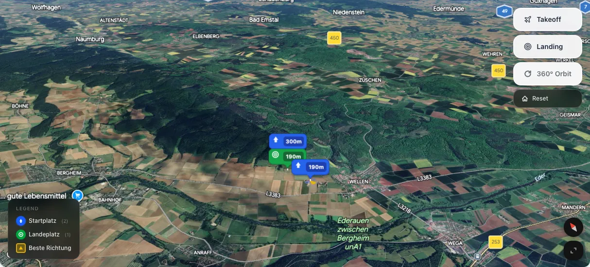 3D terrain map preview