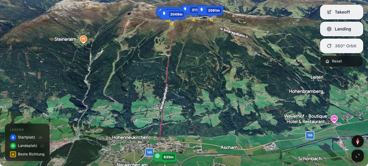 3D terrain map preview