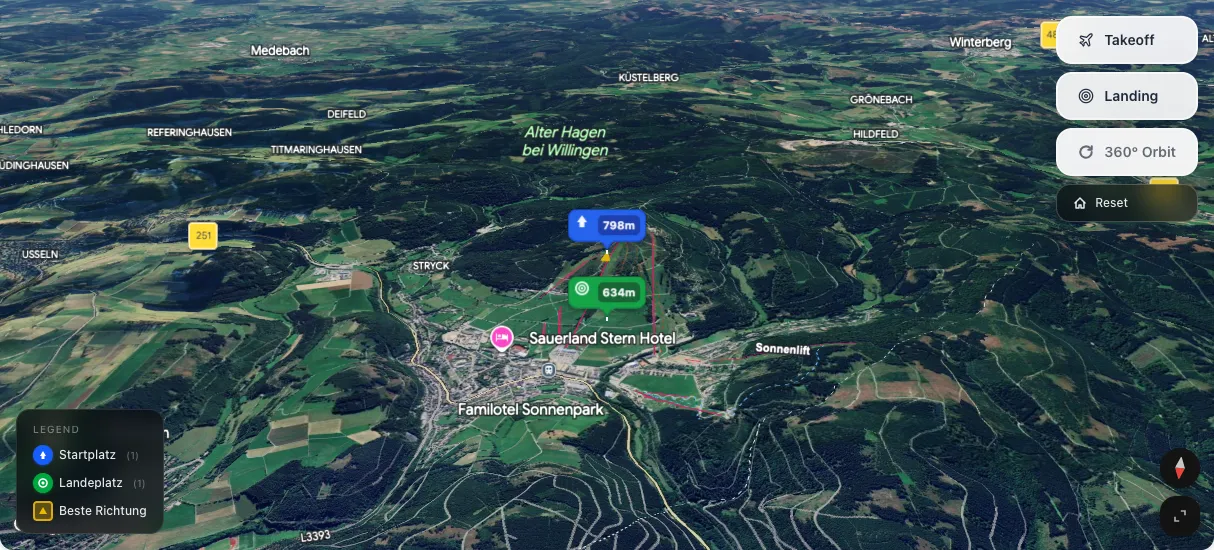 3D terrain map preview