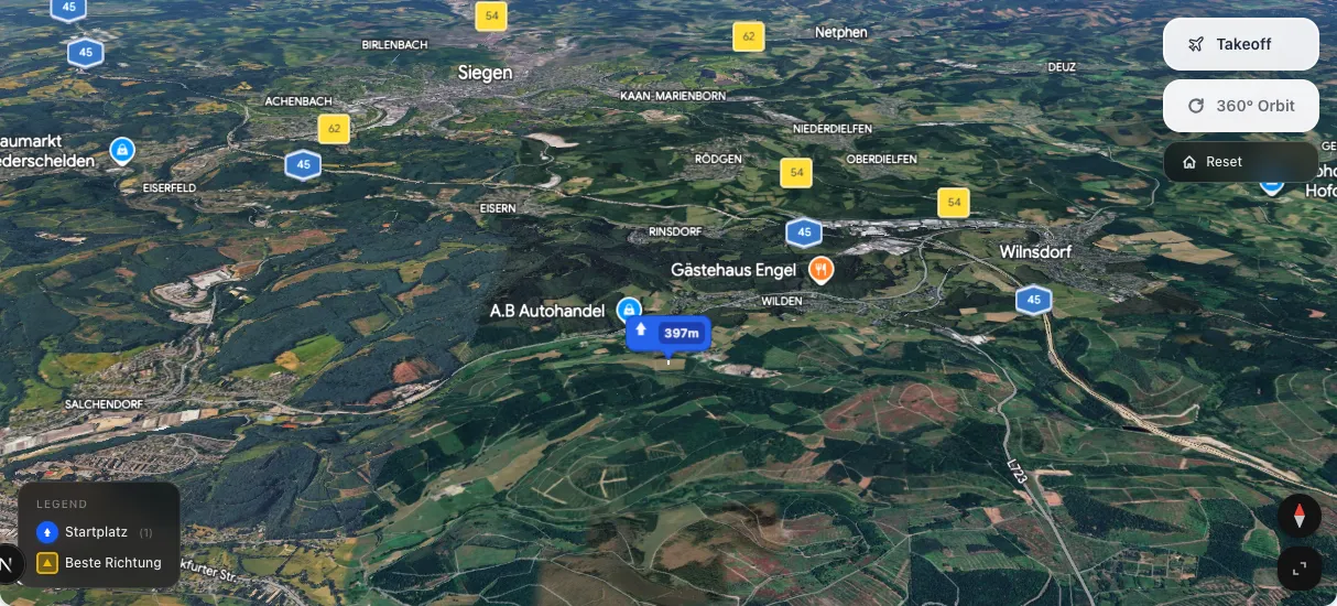 3D terrain map preview