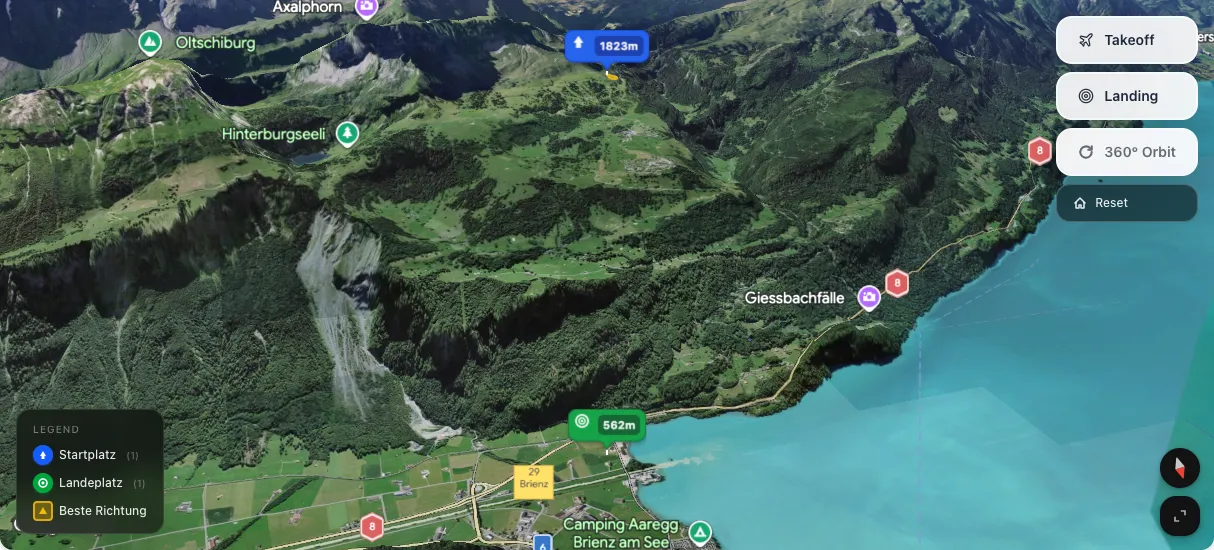 3D terrain map preview