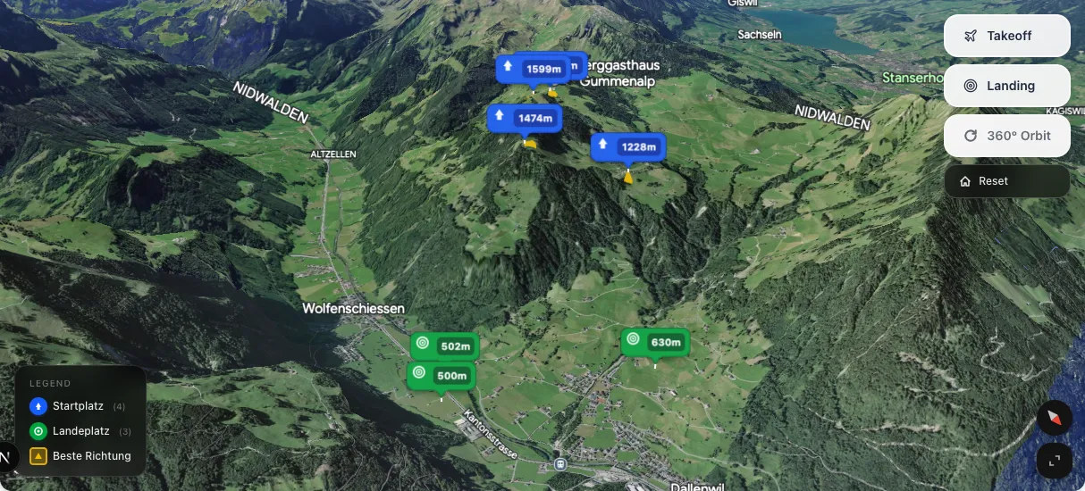 3D terrain map preview