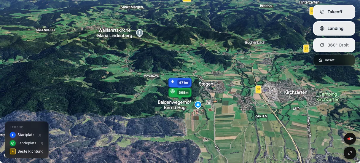 3D terrain map preview