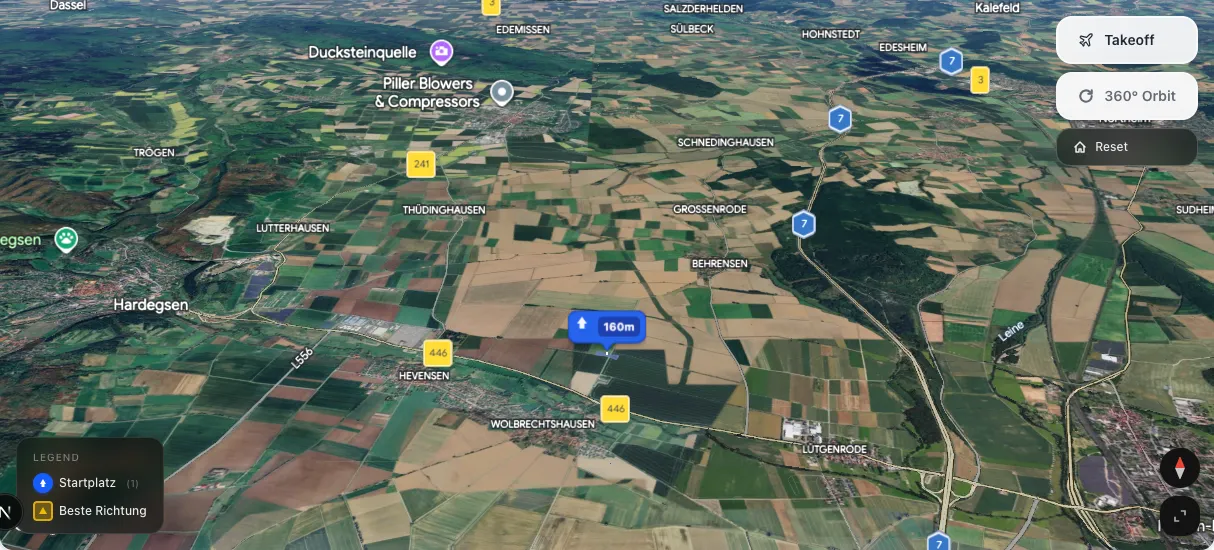 3D terrain map preview