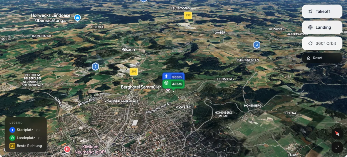 3D terrain map preview
