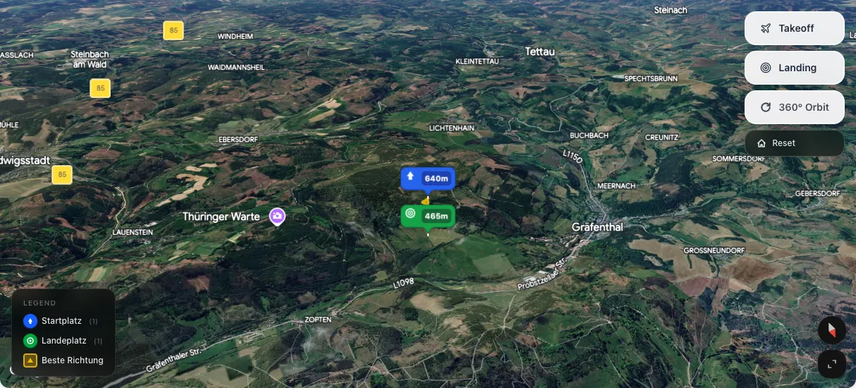 3D terrain map preview